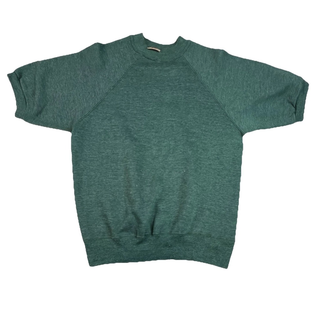 VTG Hanes‎ Breeze Shield Short Sleeve Sweatshirt Medium 38/40 Forest Green